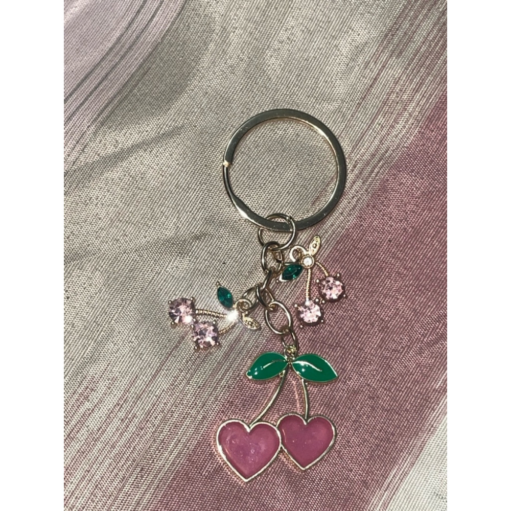 Pink Cherry Bag Charm/Keychain